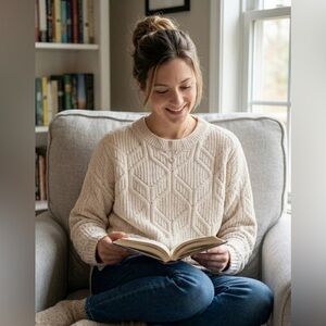 Weatherproof Vintage Women’s Chenille Diamond Knit Crewneck Sweater Size Small